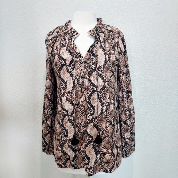 Figue Snake Print Tunic Blouse Size Medium - Picture 2 of 14